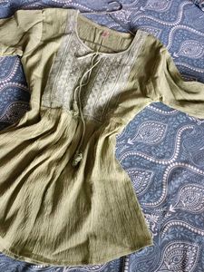 Green Embroidered Top