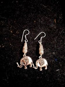 Ethnic Wear Elephant Oxidised Earrings