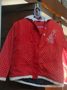 #girls_kids_red_white_dotted_winter_jacket