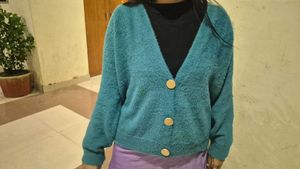 Teal Knit Cardigan