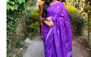 purple saree with blouse