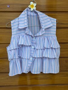 Striped Ruffle Top