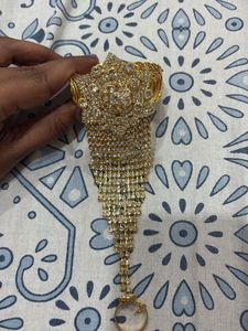 Sparkling Hand Harness Bracelet Along With Ring