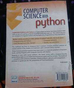 Computer Science With Python Textbook For Class 12