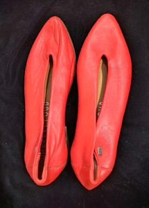 Red Leather Ballerinas