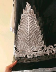 Black And Gray Saree