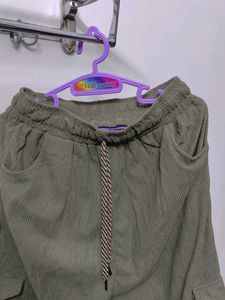 Olive Corduroy Cargo Pants