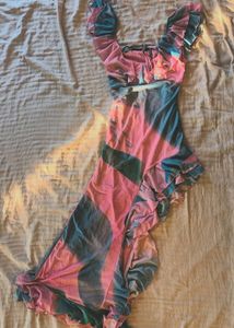 Aesthetic NEWME y2k vintage ruffle dress