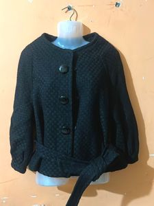 Elegant Black Belted Jacket