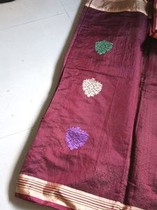Maroon Saree With Blouse