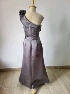 One-Shoulder Satin Gown