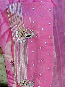 Pink Embellished Sari