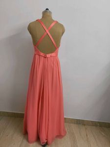 Coral Gown with Slit