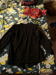 Shopper Stop, black Glitter Woman Blazer - S