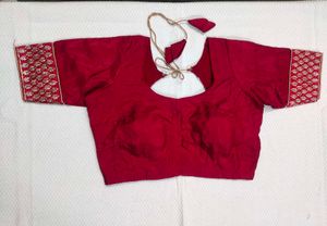 Price Drop Red Silk Saree With Blouse