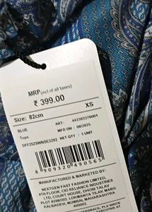 Blue Paisley Tie-Front Tube Top