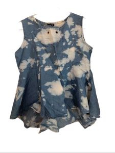 Denim High Low Peplum Top