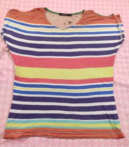Striped Scoop Neck Tee