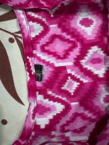 Pink Patterned Short Kurti