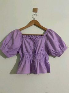 Lilac Puff Sleeve Top