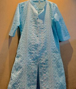 Blue chikankari kurta