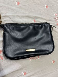Forever Glam Black Chain Shoulder Bag