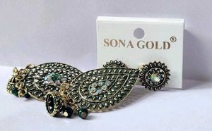 Sona Gold Earrings ,and Rosegold chain with stud