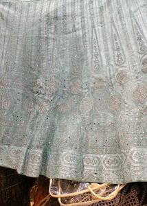 Bridal Powder Blue Colour Lehenga With Heavy Work