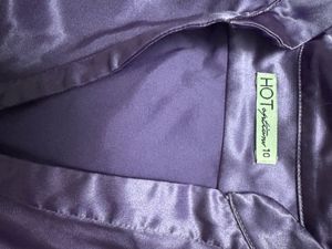 Purple Satin Tie-Front Blouse