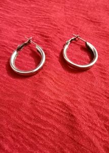Stylish Silver Hoop Earrings, Rajasthani Look