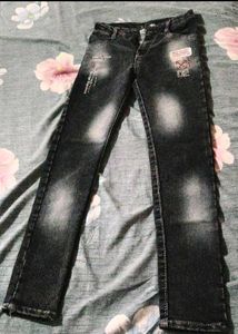 Graphic Print Jeans  For  Boy