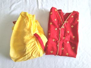 Red And Yellow Kurta Set (Boy's)