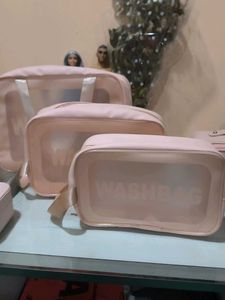 Set Of 6 Different Baby Pink Pouches