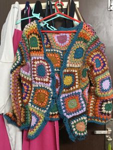 Colorful Crochet Cardigan