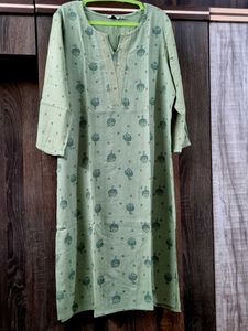 Light Sea Green Printed Kurta From Max