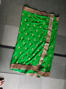 Parrot Green Saree