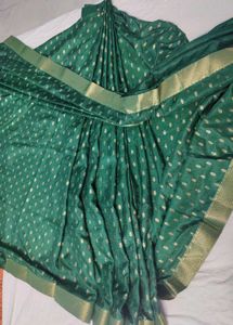 Dark Green Heavy Look Festival Saree