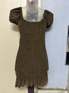 Pintrest Padded Full Glitter Party Wear Mini Piece