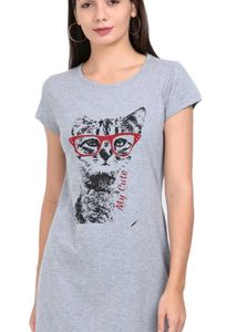 Cute Cat Print Long T-Shirt