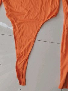 Orange Bodysuit Top
