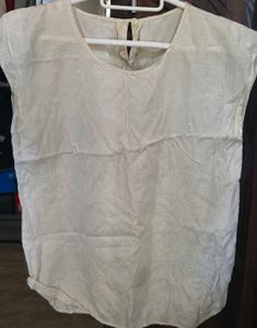 Off-White Cap Sleeve Top