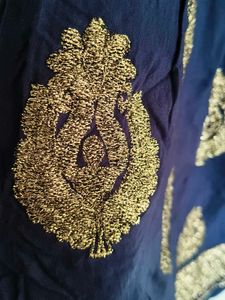 Golden Embroidery Dark Blue Sharara