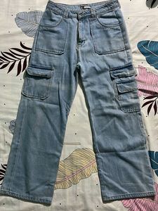 Light Wash Cargo Jeans