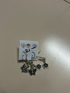 Butterfly & Flower Charm Earrings