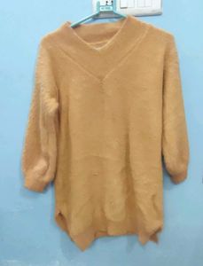 Ballon Sleeves Fur Top