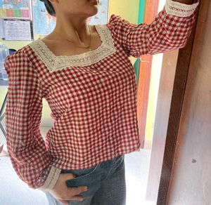 Red Gingham Top