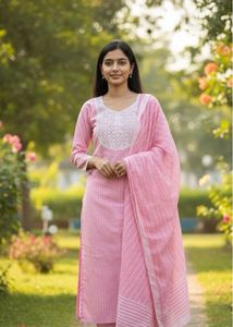 Pink Embroidered Kurta Set