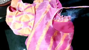 Pink &amp; Gold Leheriya Dress