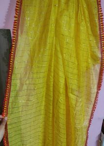 Yellow Checkered Dupatta