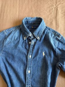 Polo Ralph Lauren White Pony Denim Shirt Dress ✨